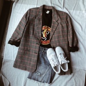 VINTAGE Houndstooth Oversized Blazer